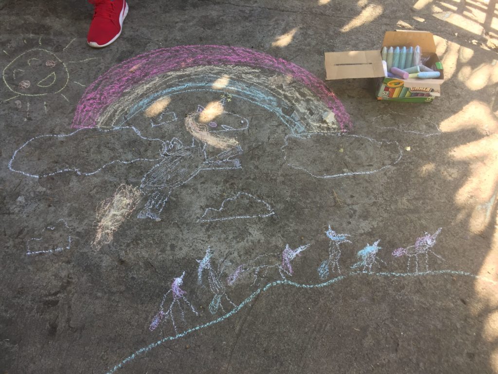 Chalk drawing you did for abuela lydia 